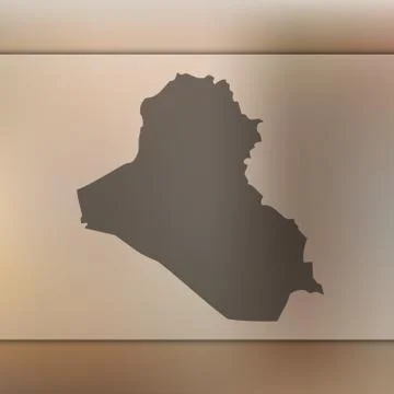Iraq map. Vector silhouette of Iraq. Blurred background Stock Illustration
