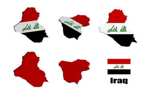 Iraq map on white background. vector illustration. Stock Illustration