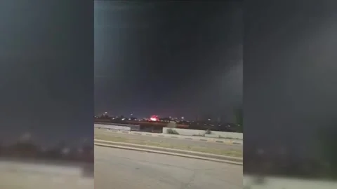 Iraq: Multiple Iranian Drones Strike The U.S. Embassy Compound Stock Footage 330933778