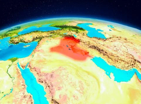 Iraq from orbit Stock Illustration