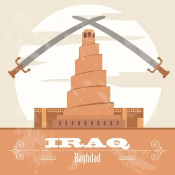 Iraq. Retro styled image Stock Illustration