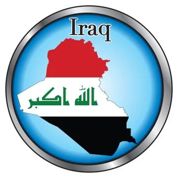 Iraq Round Button Stock Illustration