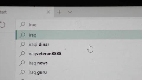 IRAQ - SEARCH ENGINE TYPOGRAPHY Stock Footage 83229826