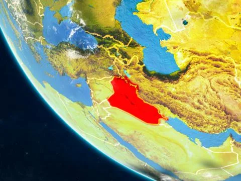 Iraq from space on Earth Stock Illustration