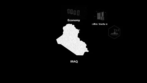 Iraq technology map with animated charts Stock Footage 340966368