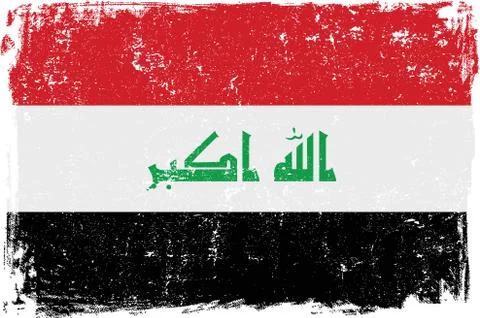 Iraq Vector Flag on White Stock Illustration