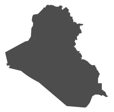 Iraq vector map. Black icon on white background Stock Illustration