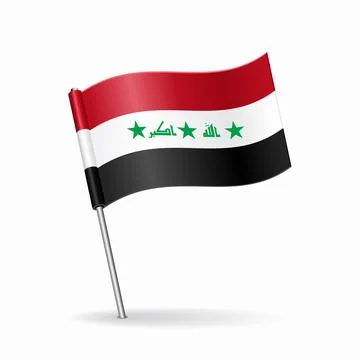 Iraqi flag map pointer layout. Vector illustration. Stock Illustration