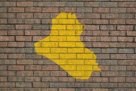 Iraqi map on wall Ilustración de archivo