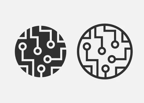 Ircuit board icon isolated on white background. Vector illustration. Stock Illustration
