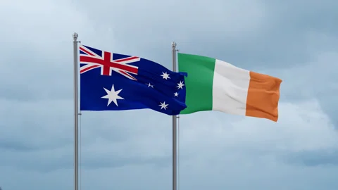 Ireland and Australia flag Video stock 252129778