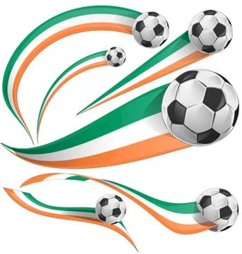 Ireland and ivory coast flag with soccer ball イラスト素材