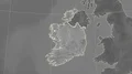 Ireland and neighborhood. Grayscale 4k or 4k+ Resolution
