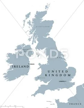 Ireland and United Kingdom political map Stock Illustration