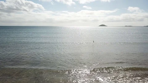 Ireland Beach Low Angle Glide Shot Aerial Stock Footage