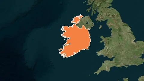 Ireland Border Highlighted on Global Map Animation 4K 库存影片 330383389