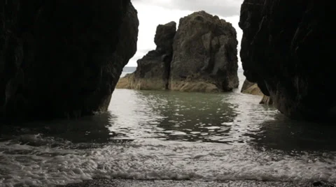 Ireland - Cave on the Beach Video stock 27622819