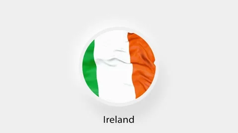Ireland Circular Flag Loop. Animated national flag of Ireland. Realistic Ireland 動画素材 164267277