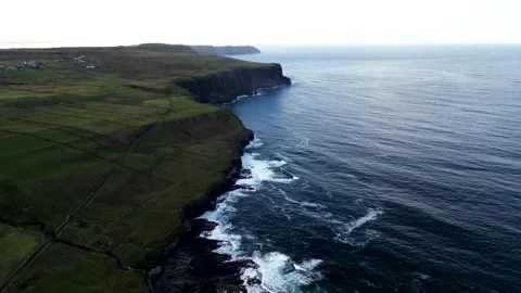 Ireland. Cliffs of Moher. 11-24-2025. Aerial view high Cliffs of Moher. 스톡 동영상 322122210