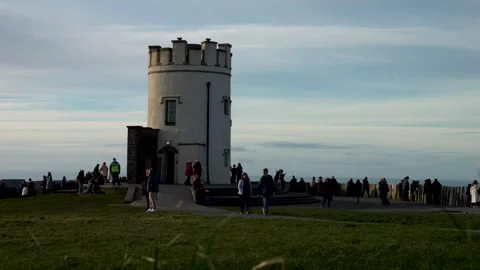 Ireland, Cliffs of Moher. 11-24-2025. O'Brien's Tower at the morning time. Stock Footage 335315230