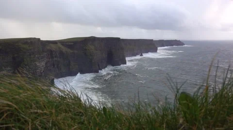 Ireland Cliffs of Moher Wide Video stock 66299959