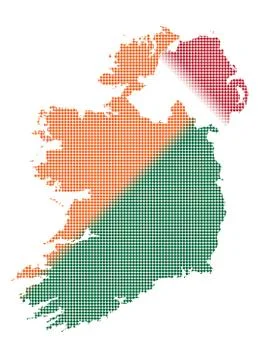Ireland Dot Map In Colour Stock Illustration