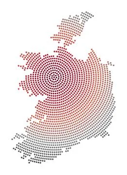 Ireland dotted map. Digital style shape of Ireland. Tech icon of the countr.. Stock Illustration