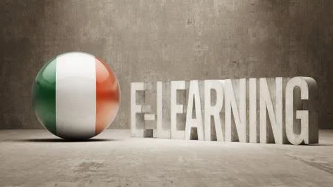 Ireland. E-Learning  Concept Illustrazione stock