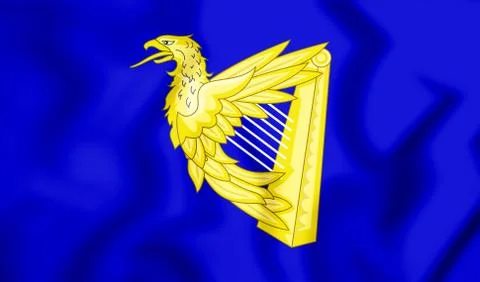 Ireland Eagle Harp Flag Stock Illustration
