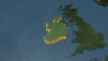 Ireland extruded. Blue Marble. 4k or 4k+ Resolution
