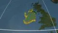 Ireland extruded. Blue Marble. Graticule. 4k or 4k+ Resolution