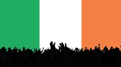 Ireland flag background with people Stock-Footage 62858932