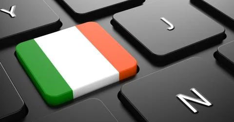 Ireland - Flag on Button of Black Keyboard. Stock Illustration