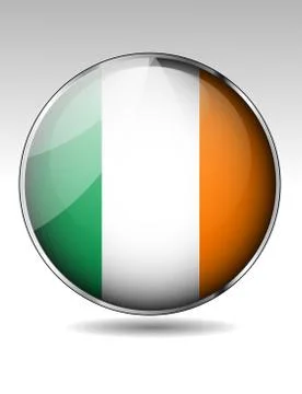 Ireland flag button Stock Illustration