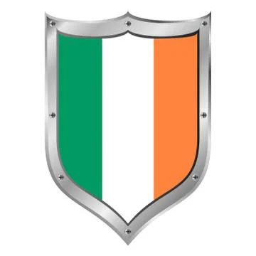 Ireland flag button. Stock Illustration