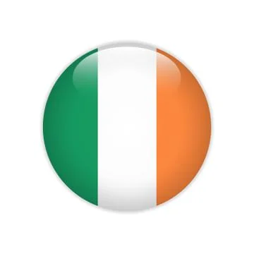Ireland flag on button Stock Illustration