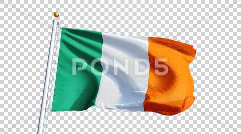 Ireland flag, close up, isolated with alpha channel Stock Photos