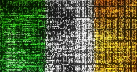 Ireland flag digital code Stock Footage 334170535