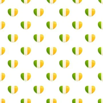 Ireland flag heart pattern celebrating st. Patrick's day Stock Illustration