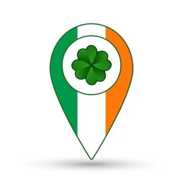 Ireland flag location icon Stock Illustration