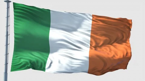 Ireland Flag Loop Waving With Alpha Channel Video Stock Footage 318226647