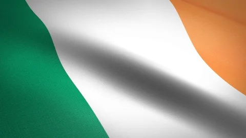 Ireland Flag Loop - waving flag with highly detailed fabric texture seamless Stock-Footage 121797530