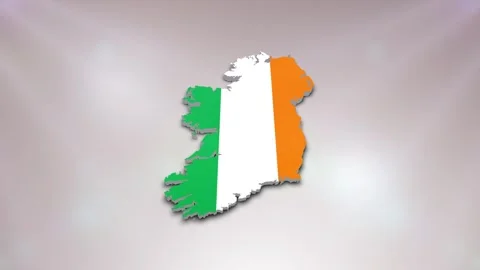 Ireland Flag on Map Video stock 277946407