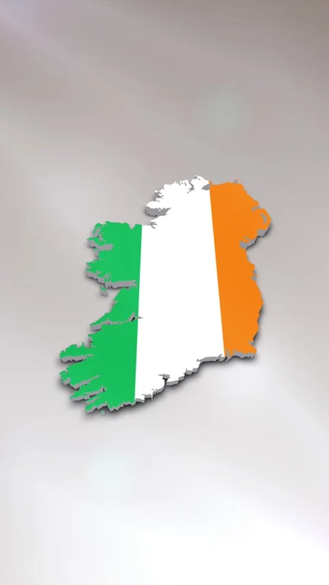 Ireland Flag on Map Stock Footage 278173510