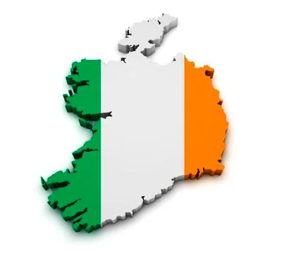 Ireland flag map shape Stock Illustration