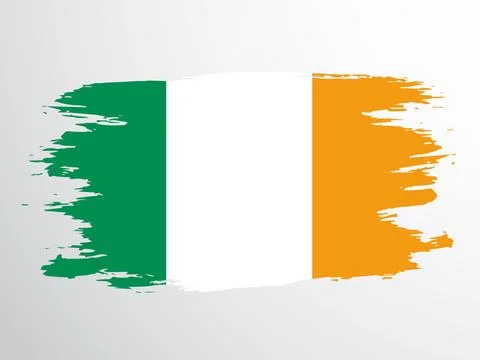 Ireland flag painted with a brush. Stock Illustration