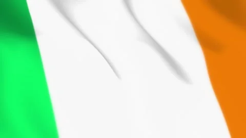 Ireland Flag Seamless Loop 4k 60fps on Sky Background Stock Footage 340344485