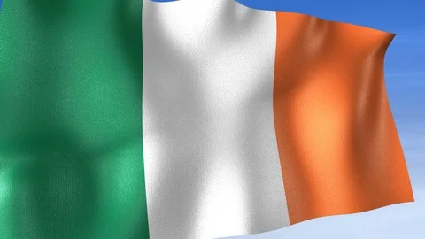 Ireland Flag - Set of 3 Angles with Masks [3WaveSeries] Stock Footage 102556408