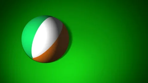 Ireland flag in the shape of a ball to roll Video stock 75429027