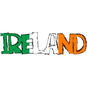 Ireland flag text Stock Illustration
